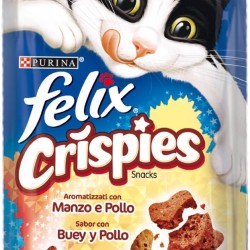 Felix Purina Crispies Snack Cat with Ox and Chicken - 8 Bags of 45 g Felix Purina Crispies Snack Cat with Ox and Chicken - 8 Bags of 45 g