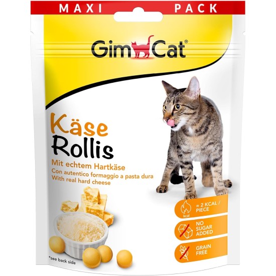 GimCat Cheese Rollis - Grain-Free and Vitamin-Rich Cat Snack with Real Hard Cheese - 1 Bag (1 x 425 g) GimCat Cheese Rollis - Grain-Free and Vitamin-Rich Cat Snack with Real Hard Cheese - 1 Bag (1 x 425 g)