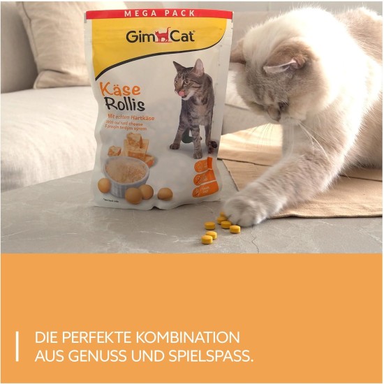 GimCat Cheese Rollis - Grain-Free and Vitamin-Rich Cat Snack with Real Hard Cheese - 1 Bag (1 x 425 g) GimCat Cheese Rollis - Grain-Free and Vitamin-Rich Cat Snack with Real Hard Cheese - 1 Bag (1 x 425 g)