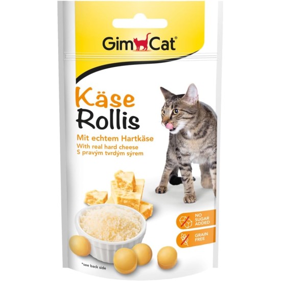 GimCat Cheese Rollis - Grain-Free and Vitamin-Rich Cat Snack with Real Hard Cheese - 1 Bag (1 x 425 g) GimCat Cheese Rollis - Grain-Free and Vitamin-Rich Cat Snack with Real Hard Cheese - 1 Bag (1 x 425 g)