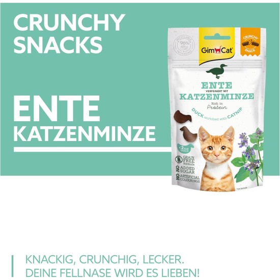 GimCat Crunchy Snacks Duck with Catnip - Crunchy and Protein Rich Cat Treats - 1 Bag (1 x 50 g) GimCat Crunchy Snacks Duck with Catnip - Crunchy and Protein Rich Cat Treats - 1 Bag (1 x 50 g)