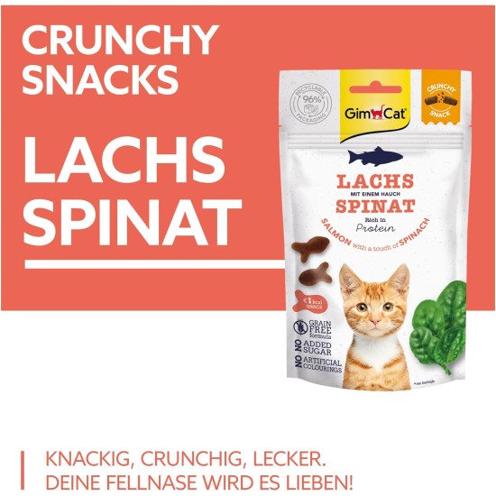 GimCat Crunchy Snacks Duck with Catnip - Crunchy and Protein Rich Cat Treats - 1 Bag (1 x 50 g) GimCat Crunchy Snacks Duck with Catnip - Crunchy and Protein Rich Cat Treats - 1 Bag (1 x 50 g)