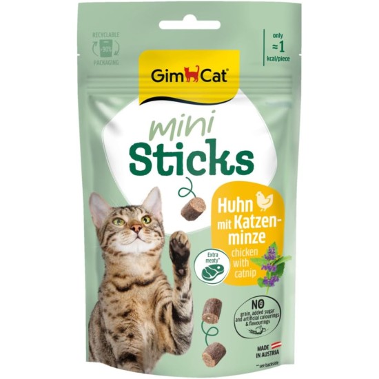 GimCat Mini Sticks Turkey & Cheese - Small Appetizers for Special Enjoyment - 1 Bag (1 x 50 g) GimCat Mini Sticks Turkey & Cheese - Small Appetizers for Special Enjoyment - 1 Bag (1 x 50 g)