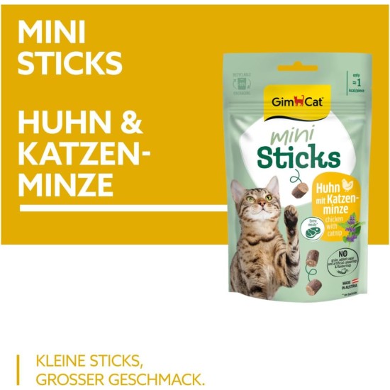 GimCat Mini Sticks Turkey & Cheese - Small Appetizers for Special Enjoyment - 1 Bag (1 x 50 g) GimCat Mini Sticks Turkey & Cheese - Small Appetizers for Special Enjoyment - 1 Bag (1 x 50 g)