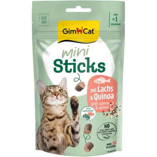 GimCat Mini Sticks Turkey & Cheese - Small Appetizers for Special Enjoyment - 1 Bag (1 x 50 g) GimCat Mini Sticks Turkey & Cheese - Small Appetizers for Special Enjoyment - 1 Bag (1 x 50 g)