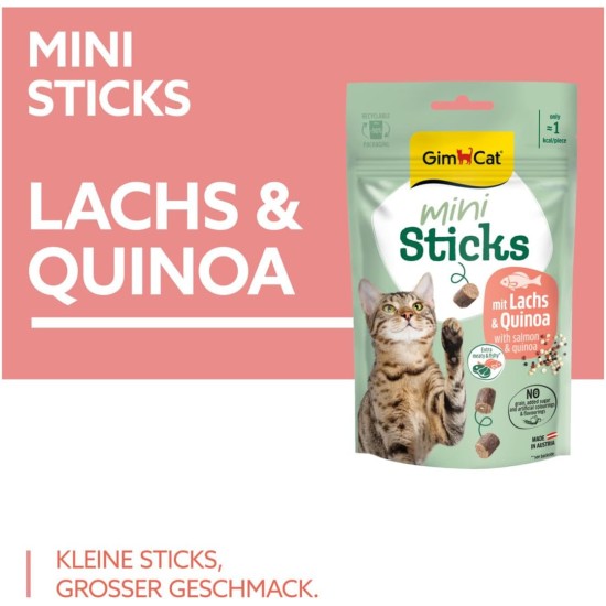 GimCat Mini Sticks Turkey & Cheese - Small Appetizers for Special Enjoyment - 1 Bag (1 x 50 g) GimCat Mini Sticks Turkey & Cheese - Small Appetizers for Special Enjoyment - 1 Bag (1 x 50 g)