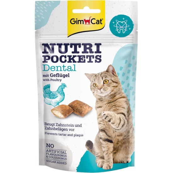 GimCat Nutri Pockets Dental Crispy Cat Snack with Creamy Filling and Functional Ingredients 1 Bag (1 x 60 g) GimCat Nutri Pockets Dental Crispy Cat Snack with Creamy Filling and Functional Ingredients 1 Bag (1 x 60 g)