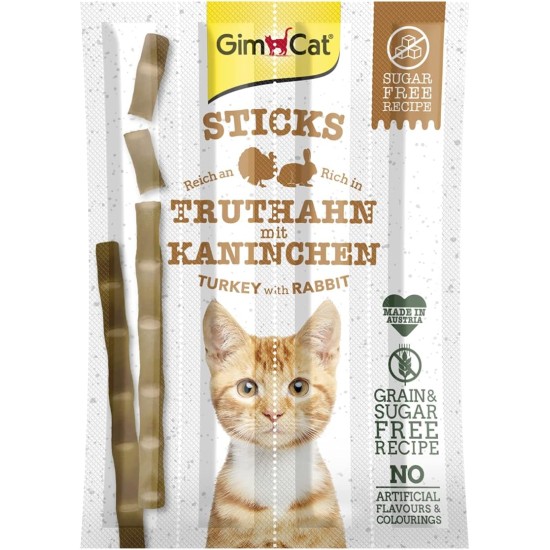 GimCat Sticks Poultry - Soft Chew Sticks with High Meat Content and No Added Sugar - 1 Pack (1 x 4 Sticks) GimCat Sticks Poultry - Soft Chew Sticks with High Meat Content and No Added Sugar - 1 Pack (1 x 4 Sticks)