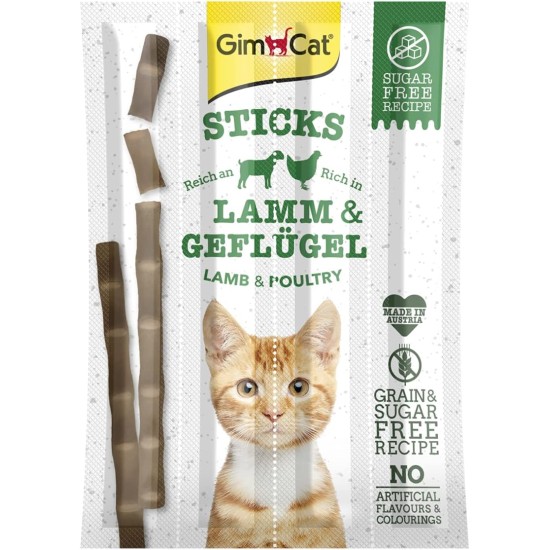 GimCat Sticks Poultry - Soft Chew Sticks with High Meat Content and No Added Sugar - 1 Pack (1 x 4 Sticks) GimCat Sticks Poultry - Soft Chew Sticks with High Meat Content and No Added Sugar - 1 Pack (1 x 4 Sticks)