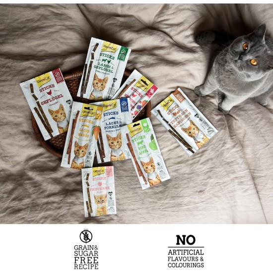 GimCat Sticks Poultry - Soft Chew Sticks with High Meat Content and No Added Sugar - 1 Pack (1 x 4 Sticks) GimCat Sticks Poultry - Soft Chew Sticks with High Meat Content and No Added Sugar - 1 Pack (1 x 4 Sticks)