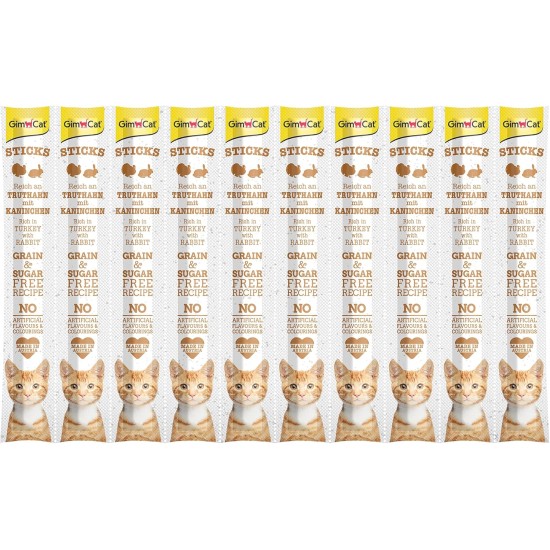 GimCat Sticks Poultry - Soft Chew Sticks with High Meat Content and No Added Sugar - 1 Pack (1 x 4 Sticks) GimCat Sticks Poultry - Soft Chew Sticks with High Meat Content and No Added Sugar - 1 Pack (1 x 4 Sticks)