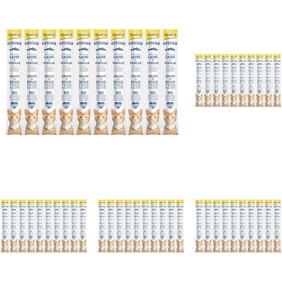GimCat Sticks Poultry - Soft Chew Sticks with High Meat Content and No Added Sugar - 1 Pack (1 x 4 Sticks) GimCat Sticks Poultry - Soft Chew Sticks with High Meat Content and No Added Sugar - 1 Pack (1 x 4 Sticks)