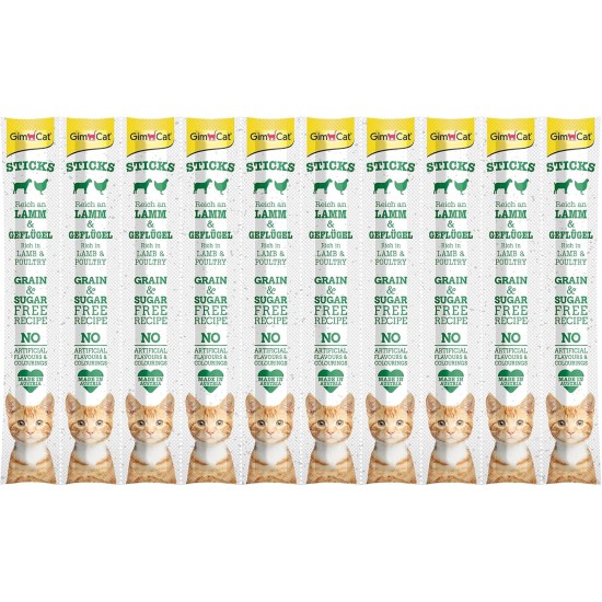 GimCat Sticks Poultry - Soft Chew Sticks with High Meat Content and No Added Sugar - 1 Pack (1 x 4 Sticks) GimCat Sticks Poultry - Soft Chew Sticks with High Meat Content and No Added Sugar - 1 Pack (1 x 4 Sticks)
