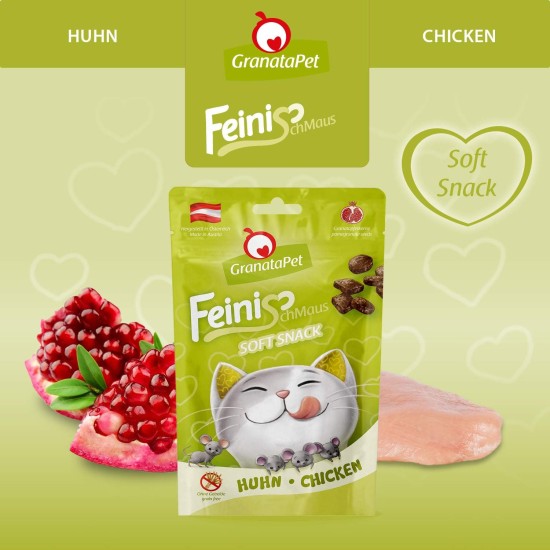 GranataPet FeiniSchmaus Chicken, Treats for Cats, Soft Cat Snack, Cat Treats without Grains & Sugar Additives, Reward for Between, 50 g GranataPet FeiniSchmaus Chicken, Treats for Cats, Soft Cat Snack, Cat Treats without Grains & Sugar Additives, Reward for Between, 50 g