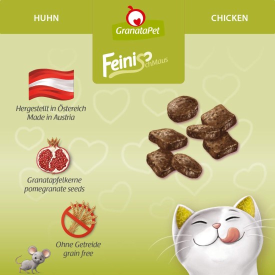 GranataPet FeiniSchmaus Chicken, Treats for Cats, Soft Cat Snack, Cat Treats without Grains & Sugar Additives, Reward for Between, 50 g GranataPet FeiniSchmaus Chicken, Treats for Cats, Soft Cat Snack, Cat Treats without Grains & Sugar Additives, Reward for Between, 50 g
