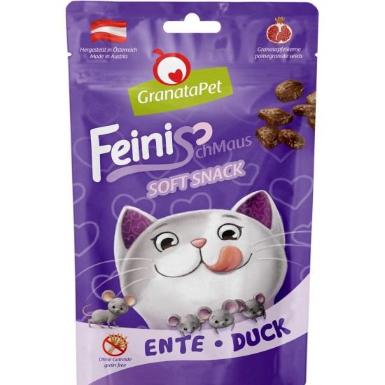 GranataPet FeiniSchmaus Duck Treats for Cats, Soft Cat Snack, Cat Treats without Grains & Sugar Additives, Reward for Between, 50 g GranataPet FeiniSchmaus Duck Treats for Cats, Soft Cat Snack, Cat Treats without Grains & Sugar Additives, Reward for Between, 50 g