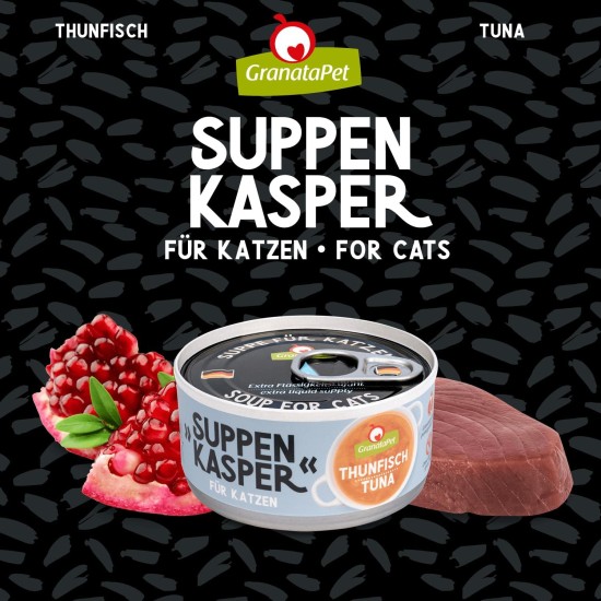 GranataPet Suppenkasper Chicken, 12 x 70 g, Snack for Cats, Treats for Extra Hydration, Soup Against Small Hunger, Cat Food without Grains and No Added Sugar GranataPet Suppenkasper Chicken, 12 x 70 g, Snack for Cats, Treats for Extra Hydration, Soup Against Small Hunger, Cat Food without Grains and No Added Sugar