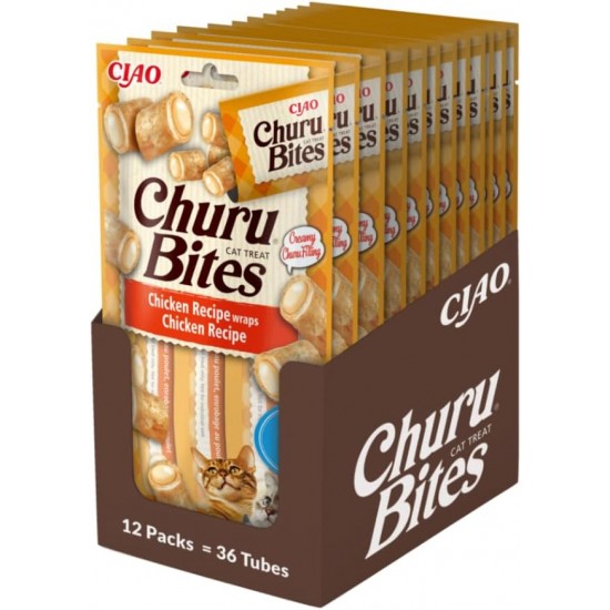 INABA Churu Bites No By-Products with 40% Chicken Meat and 32% Tuna Cat Treats Grain Free, Sugar Free, Perfect for Hiding Tablet Cat Treats 30 g (Pack of 1) INABA Churu Bites No By-Products with 40% Chicken Meat and 32% Tuna Cat Treats Grain Free, Sugar Free, Perfect for Hiding Tablet Cat Treats 30 g (Pack of 1)