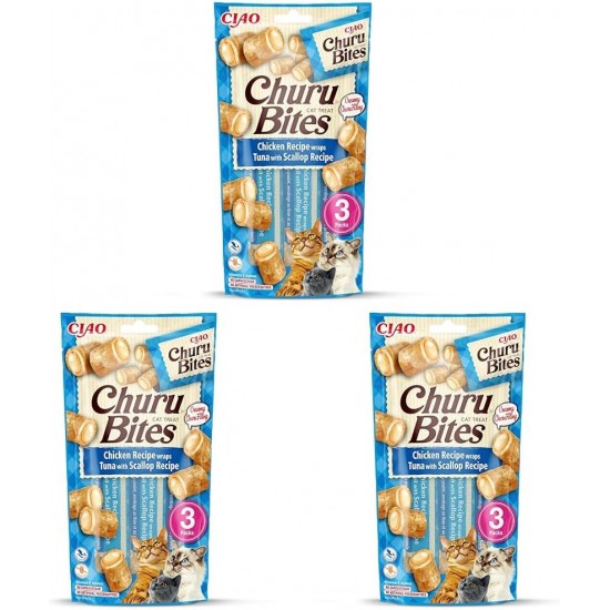 INABA Churu Bites No By-Products with 40% Chicken Meat and 32% Tuna Cat Treats Grain Free, Sugar Free, Perfect for Hiding Tablet Cat Treats 30 g (Pack of 1) INABA Churu Bites No By-Products with 40% Chicken Meat and 32% Tuna Cat Treats Grain Free, Sugar Free, Perfect for Hiding Tablet Cat Treats 30 g (Pack of 1)