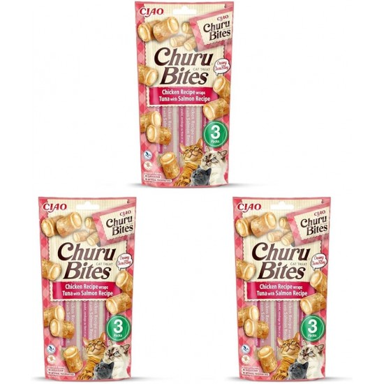 INABA Churu Bites No By-Products with 40% Chicken Meat and 32% Tuna Cat Treats Grain Free, Sugar Free, Perfect for Hiding Tablet Cat Treats 30 g (Pack of 1) INABA Churu Bites No By-Products with 40% Chicken Meat and 32% Tuna Cat Treats Grain Free, Sugar Free, Perfect for Hiding Tablet Cat Treats 30 g (Pack of 1)