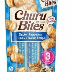INABA Churu Bites No By-Products with 40% Chicken Meat and 32% Tuna Cat Treats Grain Free, Sugar Free, Perfect for Hiding Tablet Cat Treats 30 g (Pack of 1) INABA Churu Bites No By-Products with 40% Chicken Meat and 32% Tuna Cat Treats Grain Free, Sugar Free, Perfect for Hiding Tablet Cat Treats 30 g (Pack of 1)