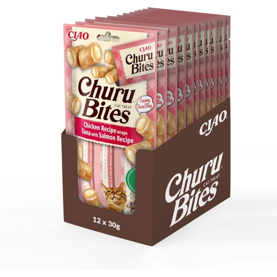 INABA Churu Bites Rich in Chicken and Tuna Cat Treats | Grain Free, Sugar Free, No Artificial Flavours Cat Snacks | Perfect to Hide Medicine 30 g (Pack of 1) INABA Churu Bites Rich in Chicken and Tuna Cat Treats | Grain Free, Sugar Free, No Artificial Flavours Cat Snacks | Perfect to Hide Medicine 30 g (Pack of 1)