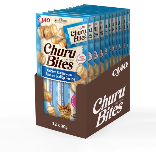INABA Churu Bites Rich in Chicken and Tuna Cat Treats | Grain Free, Sugar Free, No Artificial Flavours Cat Snacks | Perfect to Hide Medicine 30 g (Pack of 1) INABA Churu Bites Rich in Chicken and Tuna Cat Treats | Grain Free, Sugar Free, No Artificial Flavours Cat Snacks | Perfect to Hide Medicine 30 g (Pack of 1)