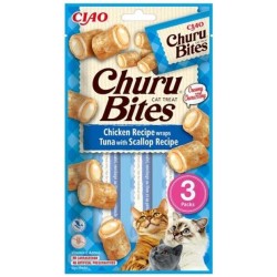 INABA Churu Bites with 40% Chicken Meat and 32% Tuna Treats Cat, Grain Free, Sugar Free, Perfect for Hiding Tablet Cat Treats, No By-Products, 30 g (Pack of 1) INABA Churu Bites with 40% Chicken Meat and 32% Tuna Treats Cat, Grain Free, Sugar Free, Perfect for Hiding Tablet Cat Treats, No By-Products, 30 g (Pack of 1)