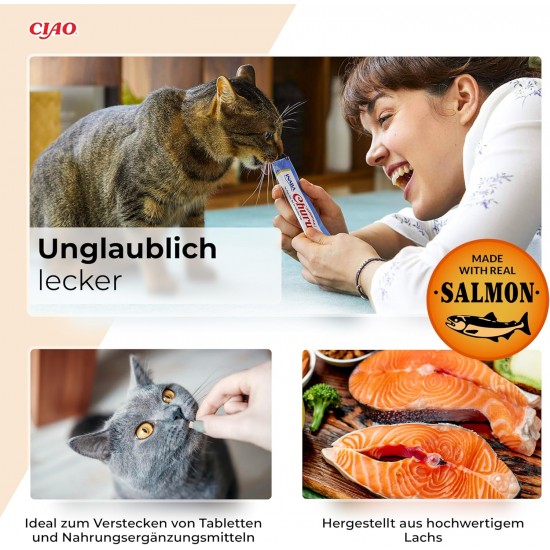 INABA Churu Cat Treats, No By-Products, Creamy Snack, Variety Box with Seafood, Grain-Free, Sugar-Free, Low Calorie, 100% Natural Meat, Premium Cat Treats, 560 g INABA Churu Cat Treats, No By-Products, Creamy Snack, Variety Box with Seafood, Grain-Free, Sugar-Free, Low Calorie, 100% Natural Meat, Premium Cat Treats, 560 g