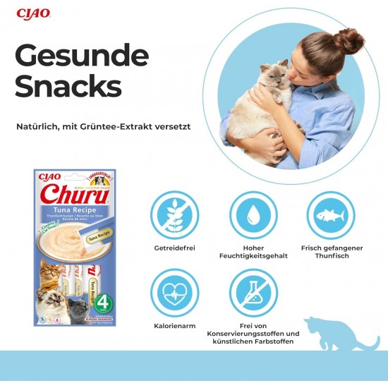 INABA Churu Cat Treats, No By-Products, Creamy Snack, Variety Box with Seafood, Grain-Free, Sugar-Free, Low Calorie, 100% Natural Meat, Premium Cat Treats, 560 g INABA Churu Cat Treats, No By-Products, Creamy Snack, Variety Box with Seafood, Grain-Free, Sugar-Free, Low Calorie, 100% Natural Meat, Premium Cat Treats, 560 g