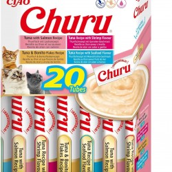 INABA Churu Cat Treats, No By-Products, Creamy Snack, Variety Box with Seafood, Grain-Free, Sugar-Free, Low Calorie, 100% Natural Meat, Premium Cat Treats, 280 g INABA Churu Cat Treats, No By-Products, Creamy Snack, Variety Box with Seafood, Grain-Free, Sugar-Free, Low Calorie, 100% Natural Meat, Premium Cat Treats, 280 g