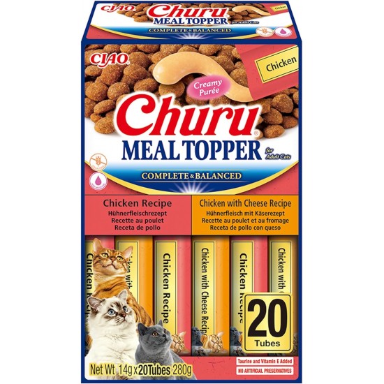 INABA Churu Cat Treats, No By-Products, Creamy Snack, Variety Box with Seafood, Grain-Free, Sugar-Free, Low Calorie, 100% Natural Meat, Premium Cat Treats, 280 g INABA Churu Cat Treats, No By-Products, Creamy Snack, Variety Box with Seafood, Grain-Free, Sugar-Free, Low Calorie, 100% Natural Meat, Premium Cat Treats, 280 g
