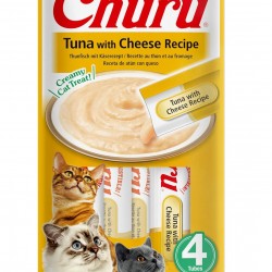 INABA Churu Puree Cat Snacks - Cat Paste for Feeding from the Hand - Cat Sticks with Tuna & Cheese - 4 Sticks x 14 g INABA Churu Puree Cat Snacks - Cat Paste for Feeding from the Hand - Cat Sticks with Tuna & Cheese - 4 Sticks x 14 g