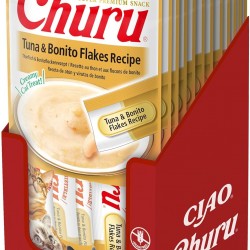 INABA Churu Puree Cat Treats - Cat Paste for Feeding from the Hand - Cat Sticks with Tuna & Bonito Flakes - 12 Pack / 48 Sticks INABA Churu Puree Cat Treats - Cat Paste for Feeding from the Hand - Cat Sticks with Tuna & Bonito Flakes - 12 Pack / 48 Sticks