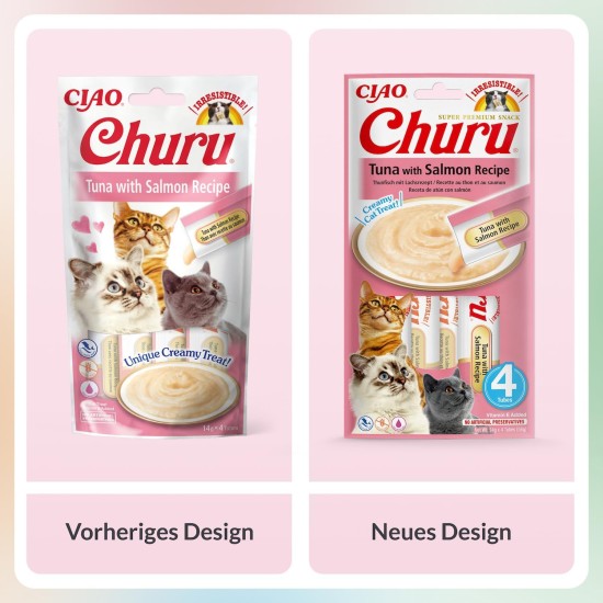 INABA Churu Puree Cat Treats Creamy Snacks, Variety Box with Tuna & Seafood 40 x 14 g, Premium Quality Cat Snacks INABA Churu Puree Cat Treats Creamy Snacks, Variety Box with Tuna & Seafood 40 x 14 g, Premium Quality Cat Snacks