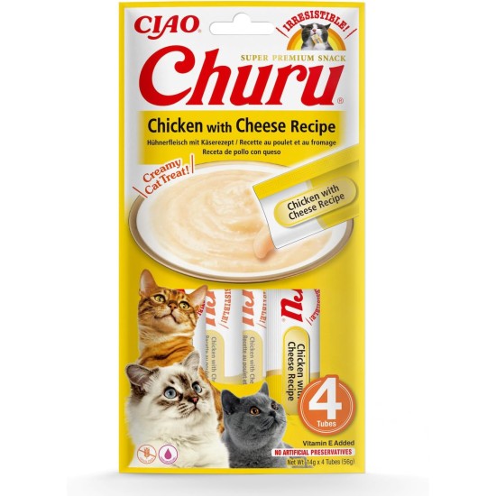 INABA Churu Puree Cat Treats Creamy Snacks, Variety Box with Tuna & Seafood 40 x 14 g, Premium Quality Cat Snacks INABA Churu Puree Cat Treats Creamy Snacks, Variety Box with Tuna & Seafood 40 x 14 g, Premium Quality Cat Snacks