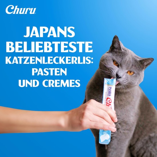 INABA Churu Puree Multipack - Total 20 Tubes: 5x Chicken with Cheese, 5x Chicken with Beef, 5x Chicken with Cheese & Beef and 5x Chicken with Salmon INABA Churu Puree Multipack - Total 20 Tubes: 5x Chicken with Cheese, 5x Chicken with Beef, 5x Chicken with Cheese & Beef and 5x Chicken with Salmon