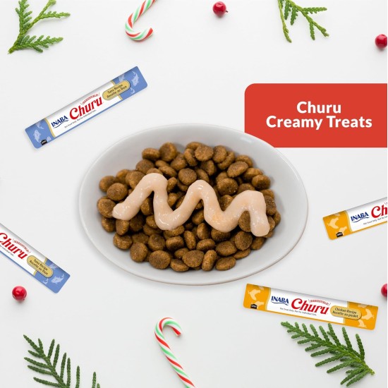 INABA Churu Puree Multipack - Total 20 Tubes: 5x Chicken with Cheese, 5x Chicken with Beef, 5x Chicken with Cheese & Beef and 5x Chicken with Salmon INABA Churu Puree Multipack - Total 20 Tubes: 5x Chicken with Cheese, 5x Chicken with Beef, 5x Chicken with Cheese & Beef and 5x Chicken with Salmon