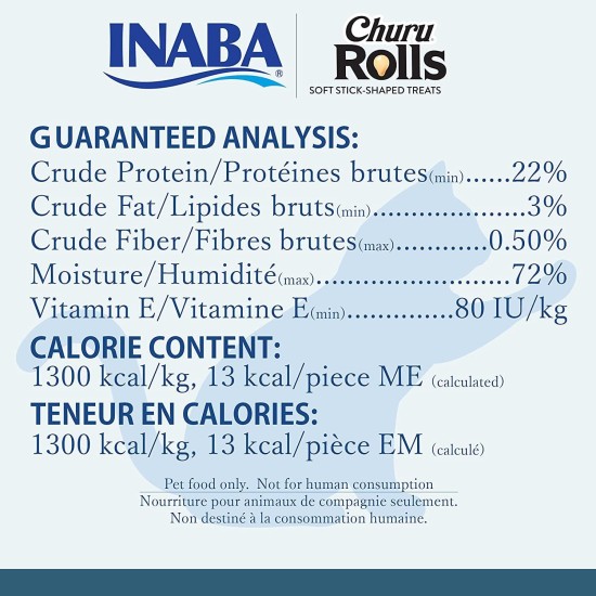 INABA Churu Rolls Rich in Chicken and Tuna Cat Treats | Grain-Free, Sugar Free, No Artificial Flavours Cat Snacks 40 g (Pack of 1) INABA Churu Rolls Rich in Chicken and Tuna Cat Treats | Grain-Free, Sugar Free, No Artificial Flavours Cat Snacks 40 g (Pack of 1)