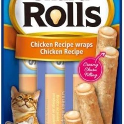 INABA Churu Rolls with 59% Chicken Meat Cat Treats, Grain-Free, Sugar-Free, Perfect for Hiding Tablet, No Byproducts, Soft and Juicy Chew Sticks for Cats, 40 g INABA Churu Rolls with 59% Chicken Meat Cat Treats, Grain-Free, Sugar-Free, Perfect for Hiding Tablet, No Byproducts, Soft and Juicy Chew Sticks for Cats, 40 g