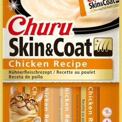 INABA Churu Skin & Coat - Cat Treats with Chicken - Omega 3 & 6 and Taurine - Feline Snacks, Creamy Texture - Cat Food, Skin & Fur - 4 Tubes x 14 g INABA Churu Skin & Coat - Cat Treats with Chicken - Omega 3 & 6 and Taurine - Feline Snacks, Creamy Texture - Cat Food, Skin & Fur - 4 Tubes x 14 g