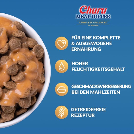 INABA Churu Skin & Coat - Cat Treats with Chicken - Omega 3 & 6 and Taurine - Feline Snacks, Creamy Texture - Cat Food, Skin & Fur - 4 Tubes x 14 g INABA Churu Skin & Coat - Cat Treats with Chicken - Omega 3 & 6 and Taurine - Feline Snacks, Creamy Texture - Cat Food, Skin & Fur - 4 Tubes x 14 g