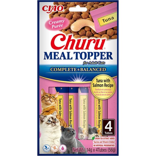 INABA Churu Skin & Coat - Cat Treats with Chicken - Omega 3 & 6 and Taurine - Feline Snacks, Creamy Texture - Cat Food, Skin & Fur - 4 Tubes x 14 g INABA Churu Skin & Coat - Cat Treats with Chicken - Omega 3 & 6 and Taurine - Feline Snacks, Creamy Texture - Cat Food, Skin & Fur - 4 Tubes x 14 g