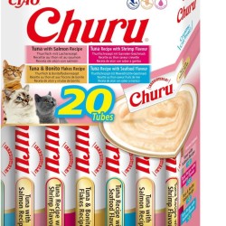 INABA Churu the Best Cat Treats for Veterinarian, Training, Binding, Creamy Snack Treat, Variety Box with 100% Natural Meat, Grain-Free, Sugar-Free, Low Calorie 20 x 14 g INABA Churu the Best Cat Treats for Veterinarian, Training, Binding, Creamy Snack Treat, Variety Box with 100% Natural Meat, Grain-Free, Sugar-Free, Low Calorie 20 x 14 g
