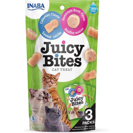 INABA Juicy Bites Rich in Chicken and Tuna Cat Treats, 98% Chicken Meat, 29% Protein, Grain Free, No Sugar, No By-Products, Premium Cat Treats from Japan, 33.9 g (Pack of 1) INABA Juicy Bites Rich in Chicken and Tuna Cat Treats, 98% Chicken Meat, 29% Protein, Grain Free, No Sugar, No By-Products, Premium Cat Treats from Japan, 33.9 g (Pack of 1)