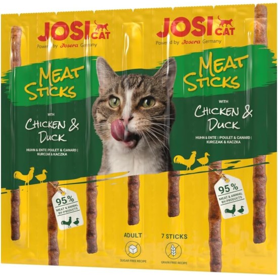 JosiCat Meat Sticks Salmon & Trout (20 x 35 g) | Delicious Chew Stick with Salmon & Trout | Cat Snack without Sugar & Artificial Flavour Enhancers | Grain-Free | Powered by Josera | 20 x 7 Sticks JosiCat Meat Sticks Salmon & Trout (20 x 35 g) | Delicious Chew Stick with Salmon & Trout | Cat Snack without Sugar & Artificial Flavour Enhancers | Grain-Free | Powered by Josera | 20 x 7 Sticks