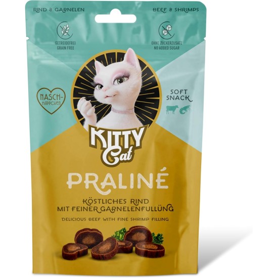 KITTY Cat Praliné Beef & Shrimp, 10 x 50 g (Bulk Pack), Soft Treats for Cats, Grain-Free Snack with High Meat Content and Taurine KITTY Cat Praliné Beef & Shrimp, 10 x 50 g (Bulk Pack), Soft Treats for Cats, Grain-Free Snack with High Meat Content and Taurine