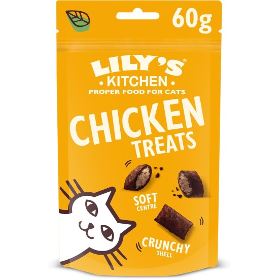 Lily's Kitchen Treats made with natural ingredients, pack for adult cats, the ultimate reward with chicken, grain-free formula, 10 x 60 g Lily's Kitchen Treats made with natural ingredients, pack for adult cats, the ultimate reward with chicken, grain-free formula, 10 x 60 g