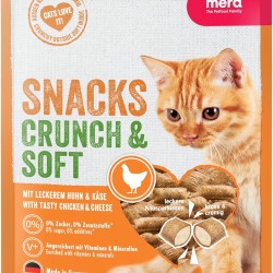MERA Crunch & Soft with Chicken & Cheese (200 g), Delicious Cat Treats, Nutritious Cat Snacks Full of Vitamins and Minerals, Cat Treats with Creamy Filling MERA Crunch & Soft with Chicken & Cheese (200 g), Delicious Cat Treats, Nutritious Cat Snacks Full of Vitamins and Minerals, Cat Treats with Creamy Filling