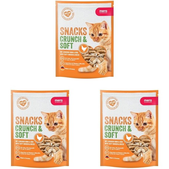 MERA Crunch & Soft with Salmon, 200 g Delicious Cat Treats, Nutritious Cat Snack Full of Vitamins and Minerals, Crisky Cushion with Creamy Filling MERA Crunch & Soft with Salmon, 200 g Delicious Cat Treats, Nutritious Cat Snack Full of Vitamins and Minerals, Crisky Cushion with Creamy Filling